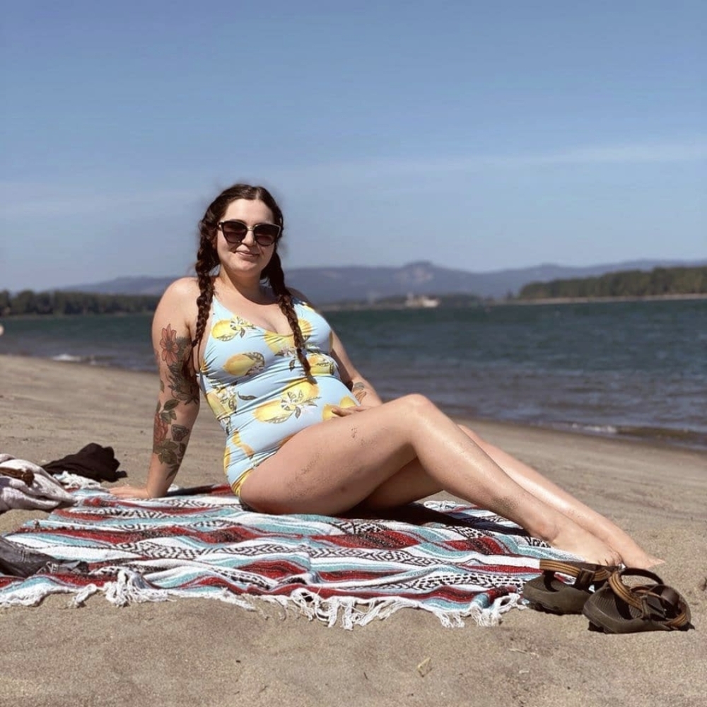 Lemon printed swimsuit one piece with strappy back